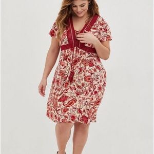 Torrid Mini Gauze Lace-Up Skater Dress